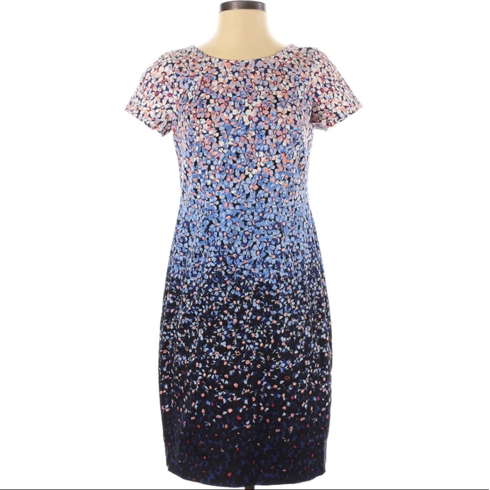 Dress Floral Lined Cotton Sheath Career or Casual